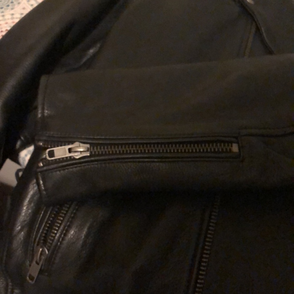 Wilsons Leather Black Biker Jacket - Picture 11 of 16